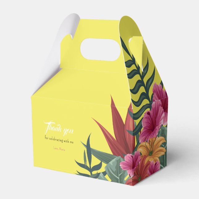 Caixinha De Lembrancinhas Summer Tropical Birthday Favor Box (Frente)