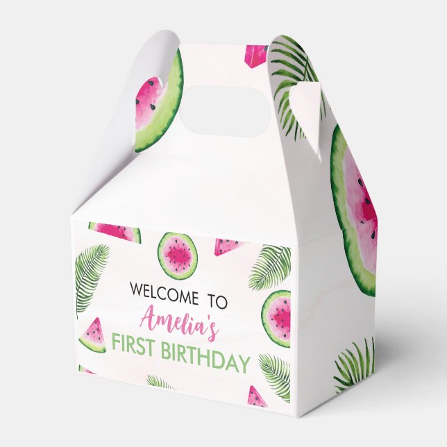 Caixinha De Lembrancinhas Summer Watermelon Birthday Favor Box (Frente)