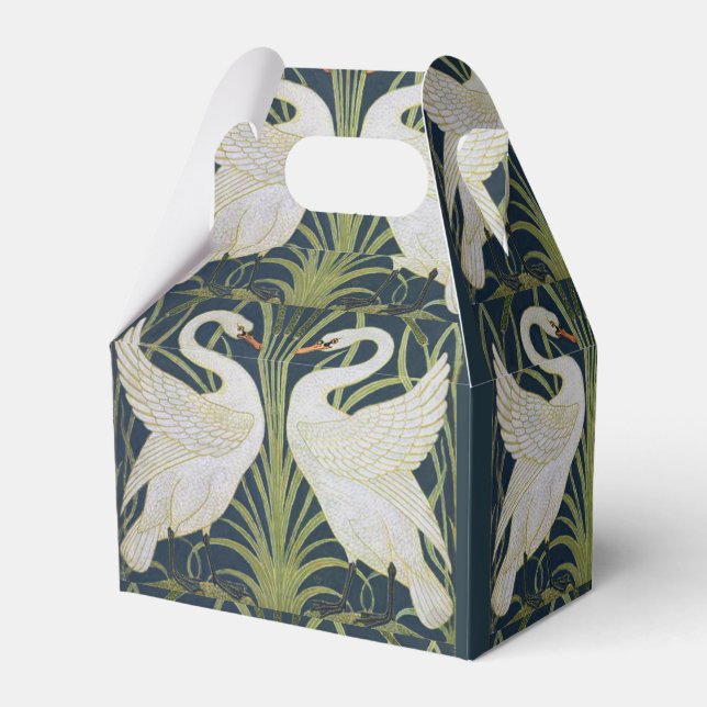 Caixinha De Lembrancinhas Swan Art Nouveau Dois Swans (Frente)