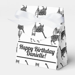 Caixinha De Lembrancinhas Tabby Cat Black Birthday Cats Cake Favor Box