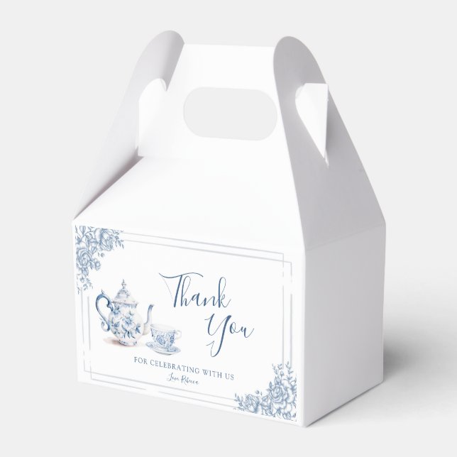 Caixinha De Lembrancinhas Tarde do Jardim Vitoriano Dusty Blue (Frente)