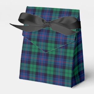 Caixinha De Lembrancinhas Tartan de Armstrong dos azuis marinhos e do verde