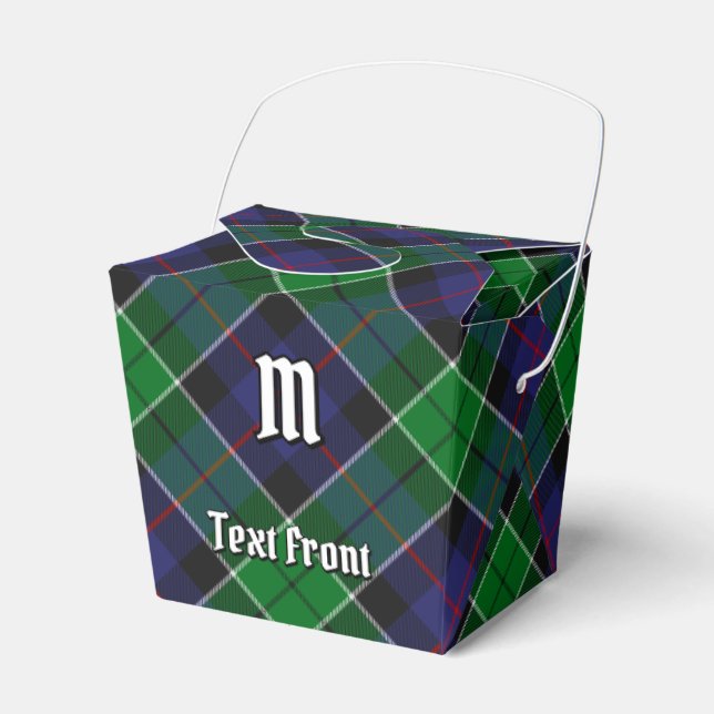 Caixinha De Lembrancinhas Tartan de Caça do Clã Leslie (Frente)