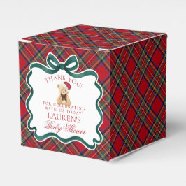 Caixinha De Lembrancinhas Tartan Plaid Christmas Bear Baby Shower Favor Box