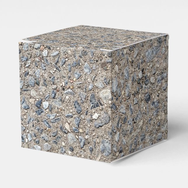 Caixinha De Lembrancinhas Taupe Concrete Cement Blue Aggregate Sidewalk (Frente)