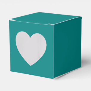 Caixinha De Lembrancinhas Teal Heart Favor Box