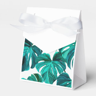Caixinha De Lembrancinhas Teal Tropical Monstera Leaf Seamless Pattern Art