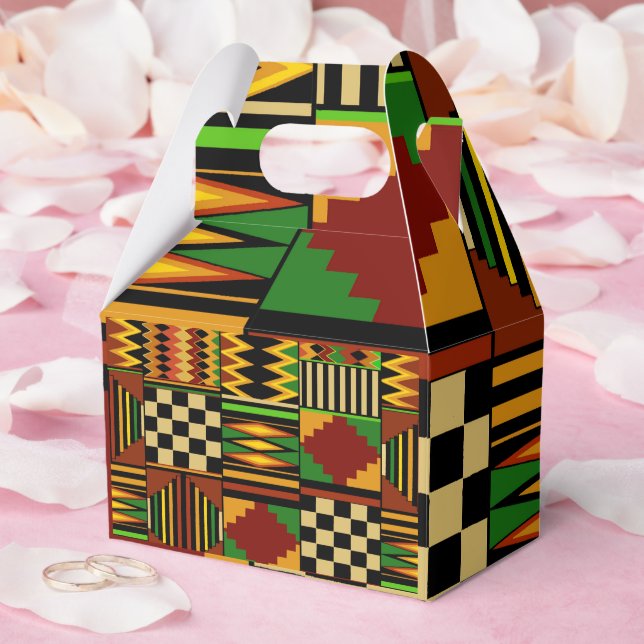 Caixinha De Lembrancinhas Tecido Real Africano Kente (Casamento)