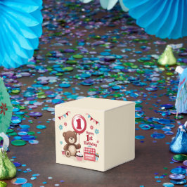 Caixinha De Lembrancinhas Teddy Bear Picnic Happy 1st Birthday Paper Plate