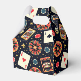 Caixinha De Lembrancinhas tema de padrão de cassino em preto