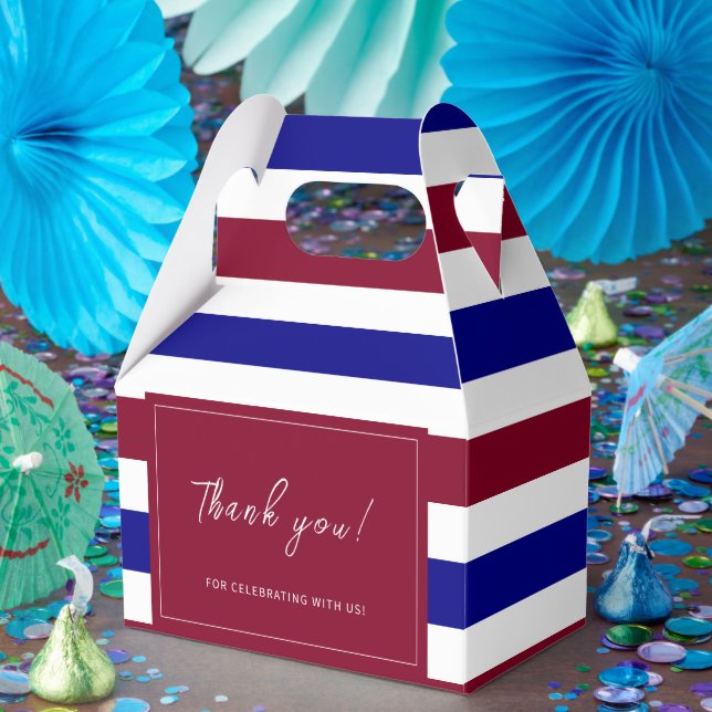 Caixinha De Lembrancinhas Tema Real de Casamento Vermelho e Azul (Festa)