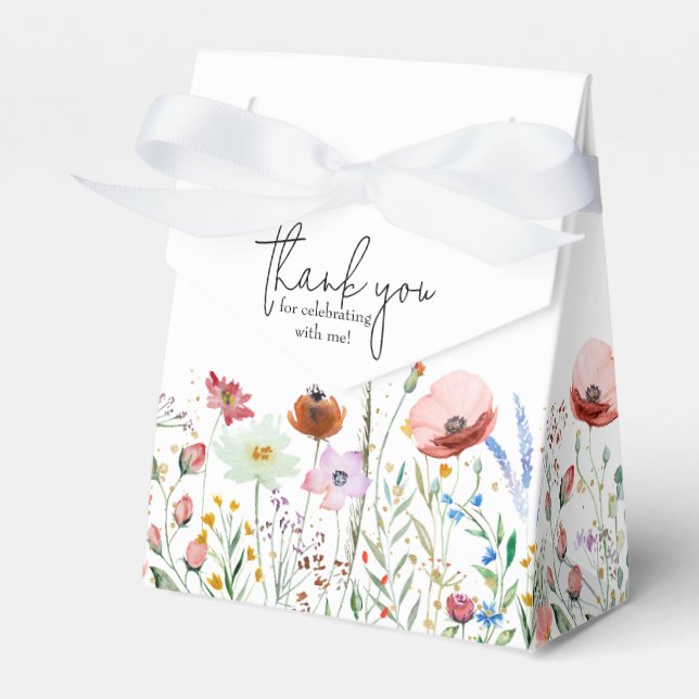 Caixinha De Lembrancinhas Tenda Pequena para Chá de Noiva com Flores Silvest (Frente)