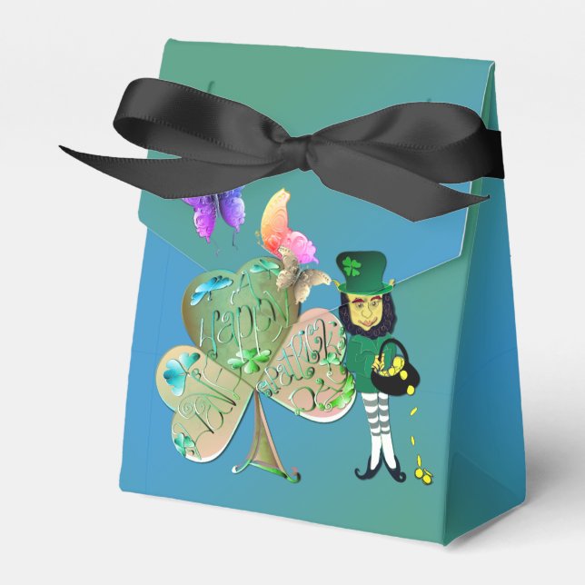 Caixinha De Lembrancinhas "Tenha uma Rua feliz. Dia de Patrick!" Leprechaun (Frente)