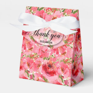 Caixinha De Lembrancinhas Tent de Chá de panela Floral Rosa-De-Aquarela