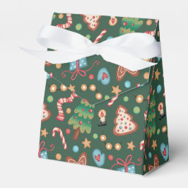 Caixinha De Lembrancinhas Tent Party Favor Gift Box Green Christmas Pattern