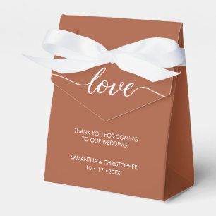 Caixinha De Lembrancinhas Terra cotta Simple & Elegant Love Wedding ScrIpt