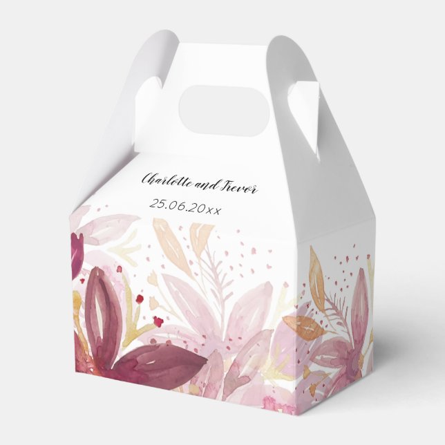 Caixinha De Lembrancinhas Terracotta Blush Floral Elegante (Frente)