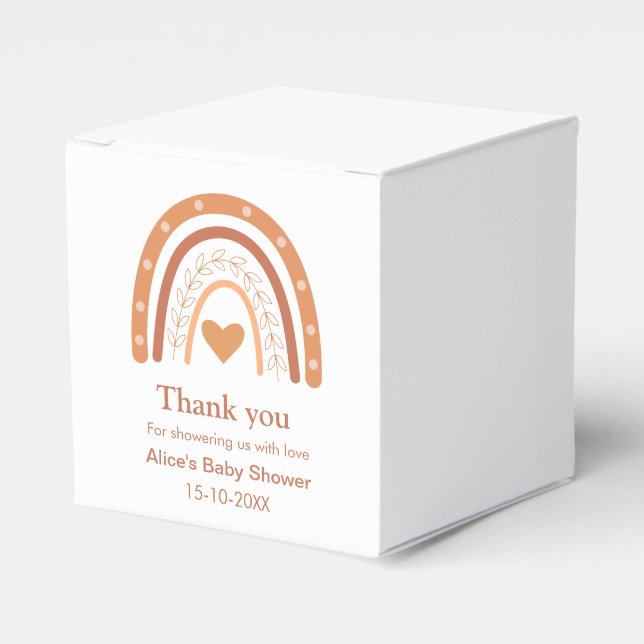 Caixinha De Lembrancinhas Terracotta Gênero Costume do arco-íris neutro (Frente)