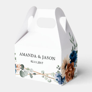 Caixinha De Lembrancinhas Terracotta Marinho Blue Greenery Casamento Geomét
