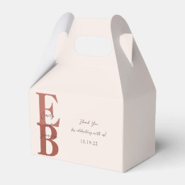 Caixinha De Lembrancinhas Terracotta Modern Grande Personalização Inicial De