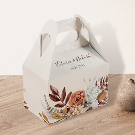 Caixinha De Lembrancinhas Terracotta Rust Flores Boho Fall Foliage Casamento