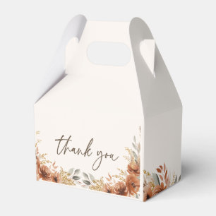 Caixinha De Lembrancinhas Terracotta Rustic Fall Floral Weding Obrigado