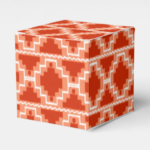 Caixinha De Lembrancinhas Teste padrão asteca de Ikat - oxidação, laranja