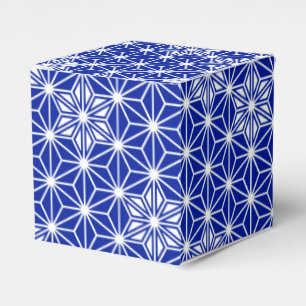 Caixinha De Lembrancinhas Teste padrão de Asanoha do japonês - azul cobalt