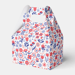Caixinha De Lembrancinhas Teste padrão floral azul & coral