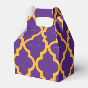 Caixinha De Lembrancinhas Teste padrão marroquino: Roxo & ouro