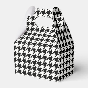 Caixinha De Lembrancinhas Teste padrão preto e branco de Houndstooth