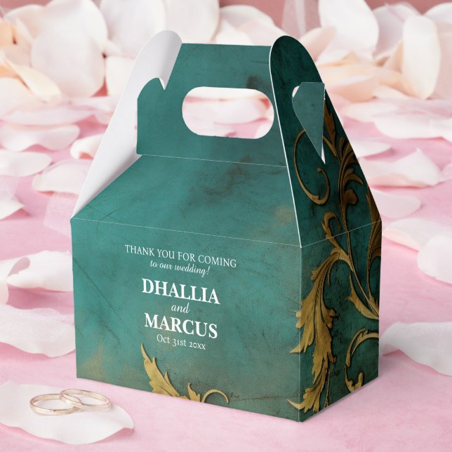 Caixinha De Lembrancinhas Teto Floral gótico E Dourado (Casamento)