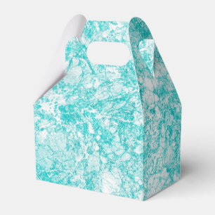 Caixinha De Lembrancinhas Textura de Mint Blue & White Marble