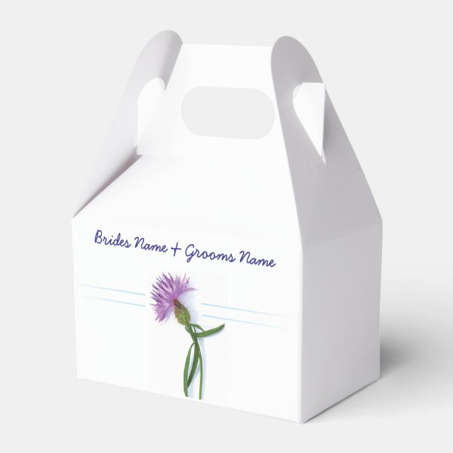 Caixinha De Lembrancinhas Thistle de Casamento Céltico e Escocês Tradicional (Frente)
