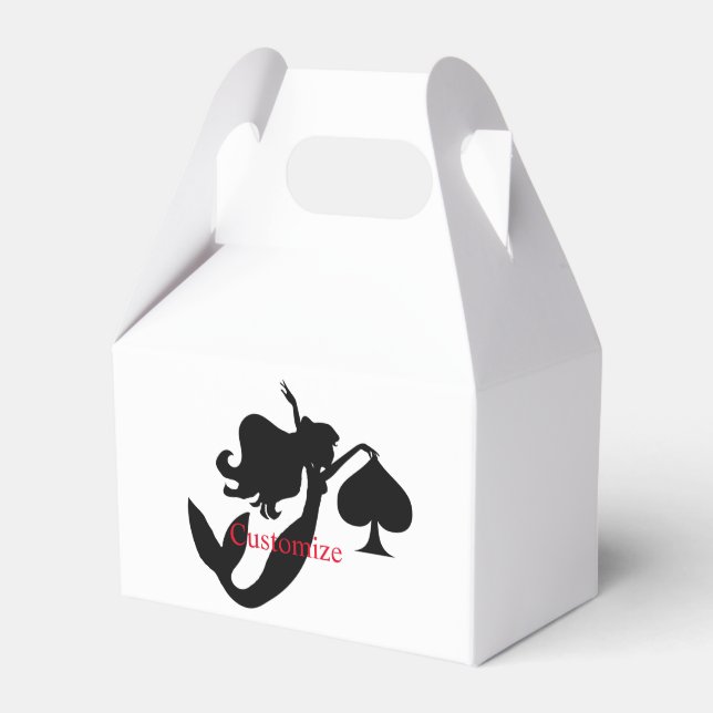 Caixinha De Lembrancinhas Thunder_Cove da Silhueta da Sereia Preta (Frente)