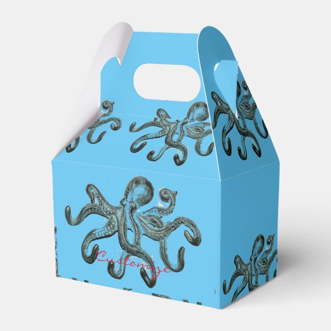 Caixinha De Lembrancinhas Thunder_Cove de Octopus Azul (Frente)