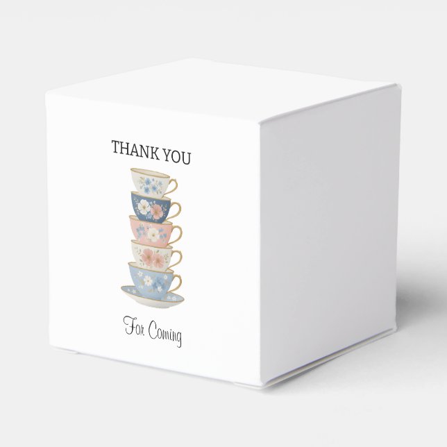 Caixinha De Lembrancinhas Time for Tea Bridal Shower Favor Boxes (Verso)