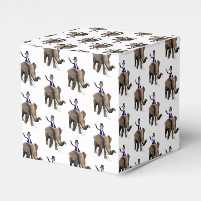 Caixinha De Lembrancinhas Tio Sam Andando Em Elefante (Frente)