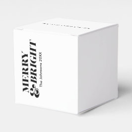 Caixinha De Lembrancinhas Tipografia de Natal Moderno e feliz Brilhante