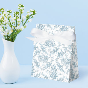 Caixinha De Lembrancinhas Toile Floral Azul Gravado