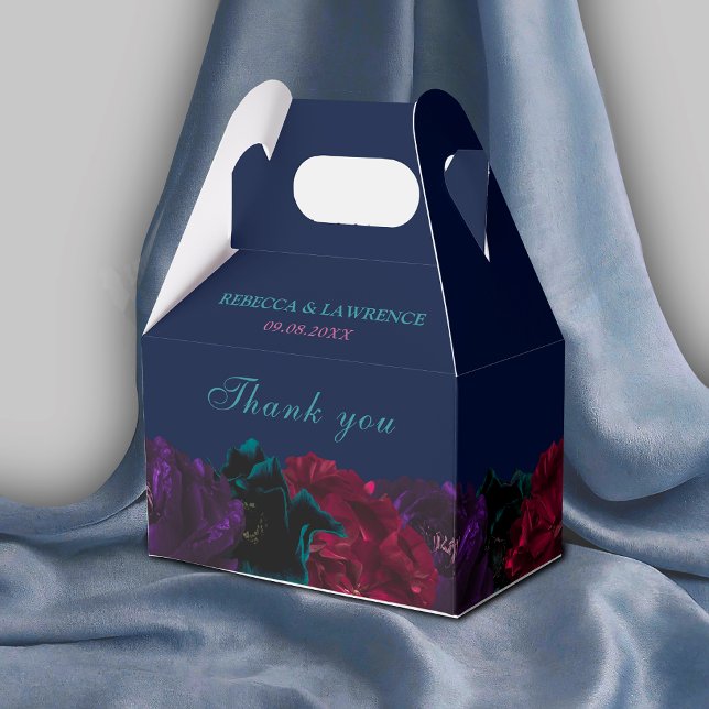 Caixinha De Lembrancinhas Toques de joia chic flores casamento azul (Criador carregado)