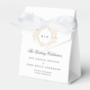 Caixinha De Lembrancinhas tradicional Elegante Clássico Crista Monograma Cas