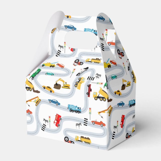 Caixinha De Lembrancinhas Transportes Veículos Automóveis e Caminhões Tráfeg (Frente)