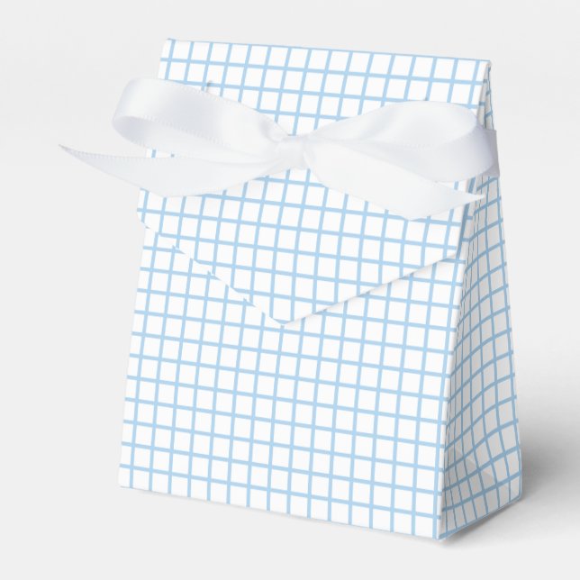 Caixinha De Lembrancinhas Trellis Baby Azul - Branco (Frente)