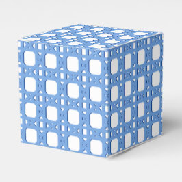 Caixinha De Lembrancinhas Trellis de Cana Chinoiserie em Porcelana Azul
