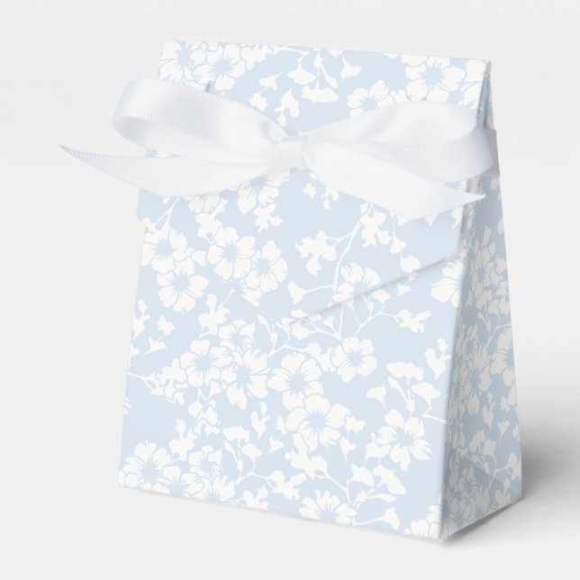 Caixinha De Lembrancinhas Trellis Floral - Azul Pó (Frente)