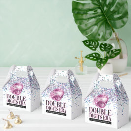 Caixinha De Lembrancinhas Trendy Glitter Disco Dois Dígitos Era Aniversário