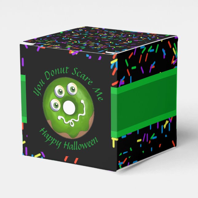 Caixinha De Lembrancinhas Trendy Halloween Spooky Green Monster Rosquinha (Frente)