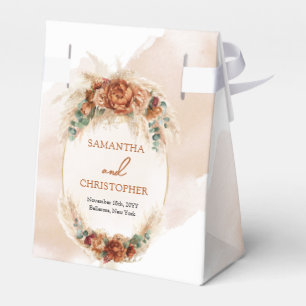 Caixinha De Lembrancinhas Trendy watercolor terracotta rusty pampas