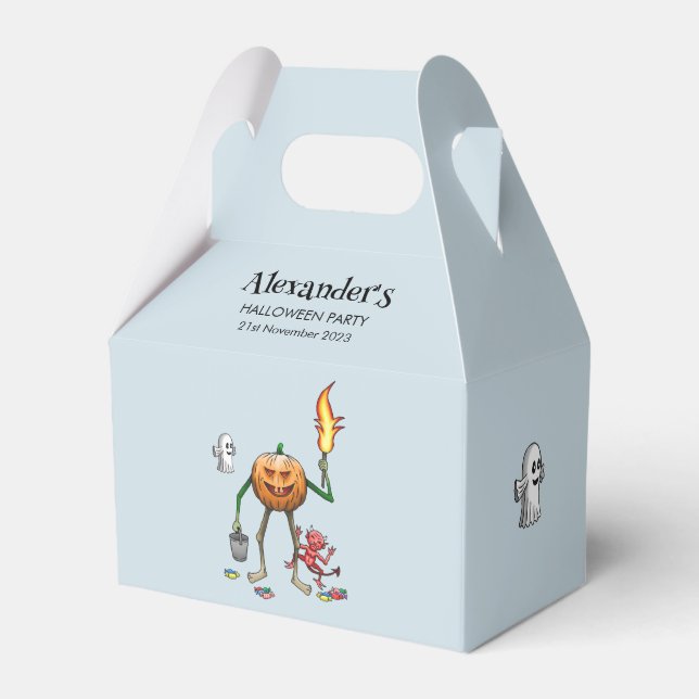 Caixinha De Lembrancinhas Trick ou Tratar abóbora com Amigos (Frente)